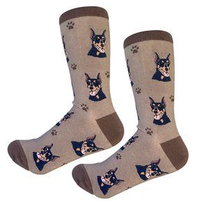 Fundraiser - Doberman  - Fun Unisex Socks - Crazy Pet Lover - Novelty Socks